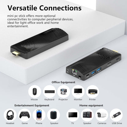 Mini PC Stick Win 10, HEIGAOLAPC Fanless Mini Computer, Pentium N4200 4GB 64GB eMMC (1.1 GHz), USB3.0 X 2, RJ45 Gigabit Ethernet 4K 60Hz, WiFi BT 5.0, HDMI 2.0