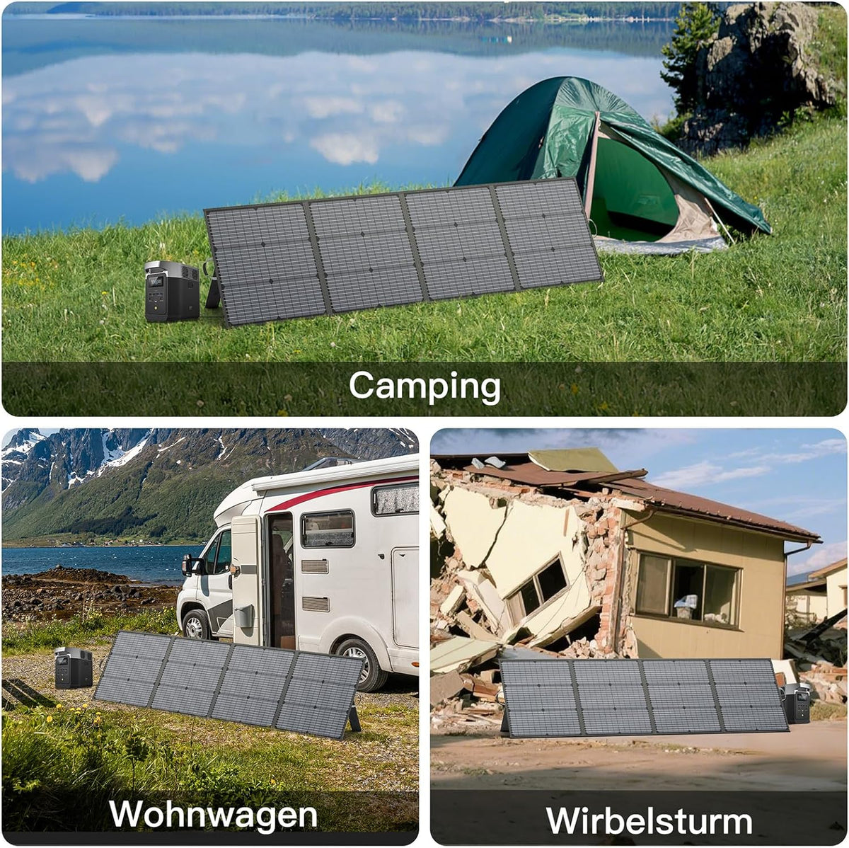 Draagbaar zonnepaneel, 220 W, 20 V, monokristallijn opvouwbaar zonnepaneel, power back-up, IP67 waterdicht en duurzame zonne-oplader, zonnepaneelkit voor powerstation, camper, camping