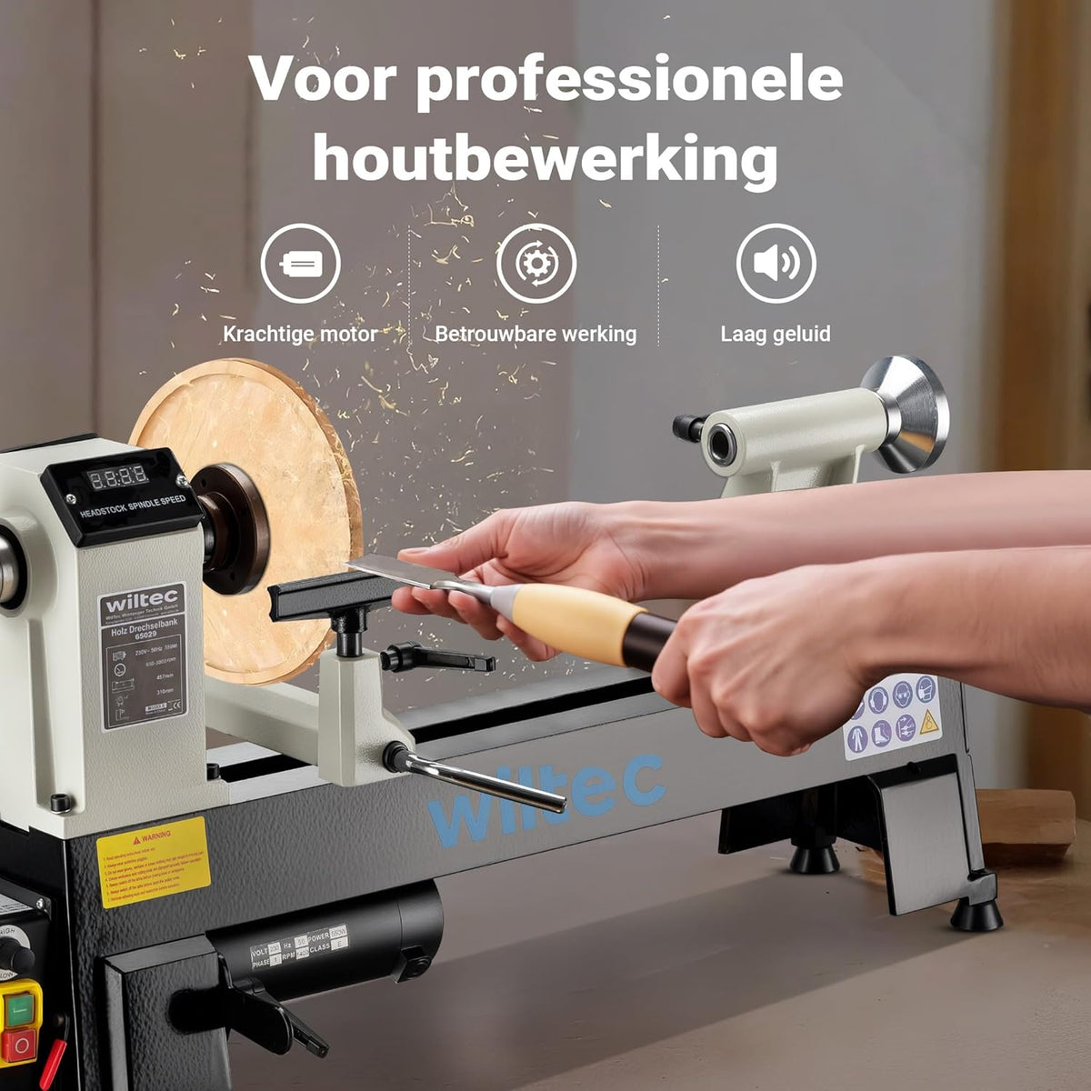 Wiltec houtdraaibank 550 W voor houtbewerking draaibank voor hout werkbank gereedschap variabele snelheid 650-3800 rpm 3 standen draaimachine houtmachine houtwerkbank