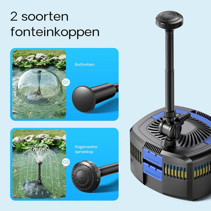 SunSun CUF-4800 filter UV fontein 4500 l/h opvoerhoogte 4 m, 11 W UVC-lamp