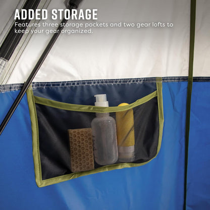Jet Set Hub Camping Tent, Eenvoudige 90 seconden opstelling, Waterdicht, UV-bestendig, ruime opbergmogelijkheden, Deep Blue