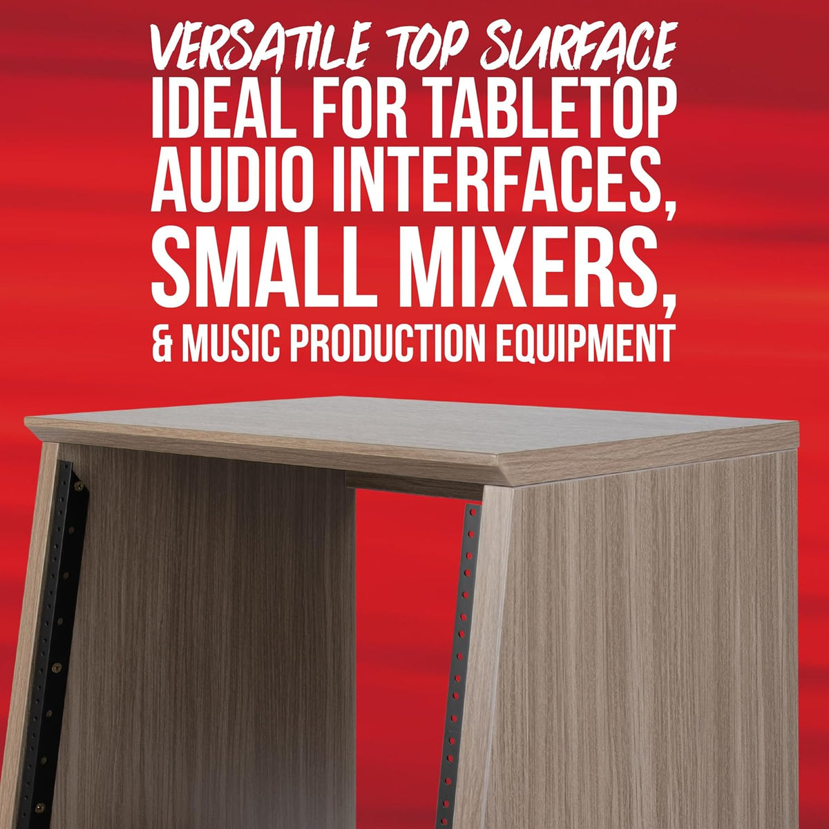 Studiorack – Audiorack – Studio Rack – Rackmeubel – Rackkast – Hoekig Bruin Met Vergrendelbare Wielen – 12U Rackruimte – 25 Mm Multiplex Tot 91 Kg