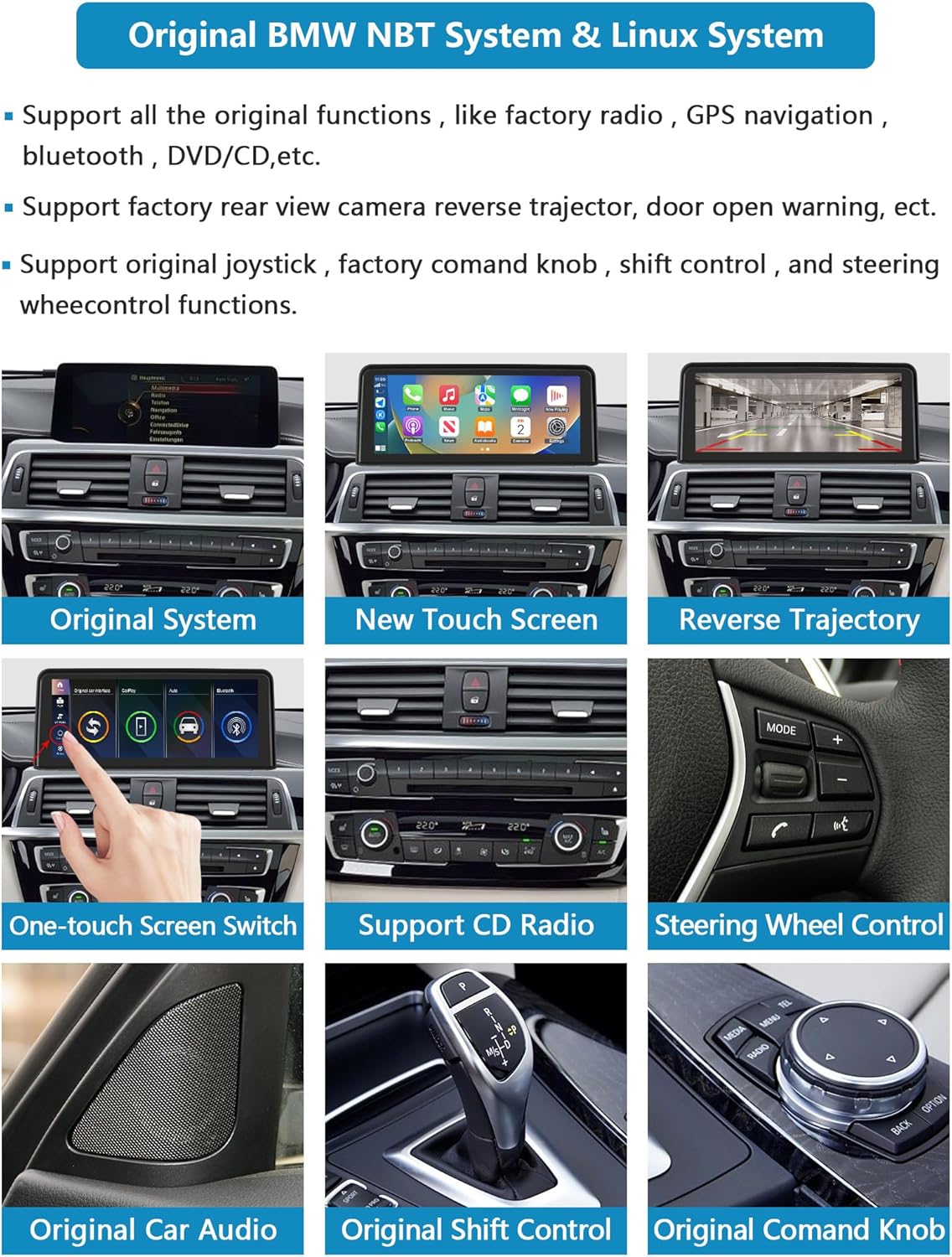 Autoradio BMW 3/4-serie – Touchscreen Autoradio – Multimedia Systeem – Navigatie Radio – 10,25 Inch Display – Draadloze CarPlay & Android Auto – Ondersteuning Achteruitrijcamera & MirrorLink