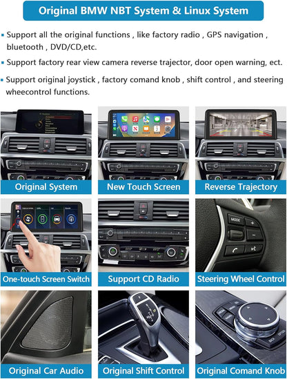 Autoradio BMW 3/4-serie – Touchscreen Autoradio – Multimedia Systeem – Navigatie Radio – 10,25 Inch Display – Draadloze CarPlay & Android Auto – Ondersteuning Achteruitrijcamera & MirrorLink