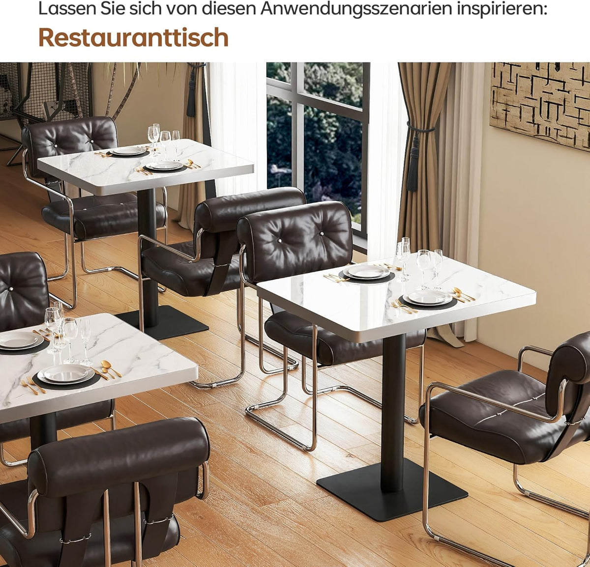 ZL ZELing 80cm Ronde Gesinterde Steen Eettafel, Hoogglans Sneeuw Berg Wit, Moderne Minimalistische Keuken Tafel met Metalen Benen voor Home Cafe Restaurant