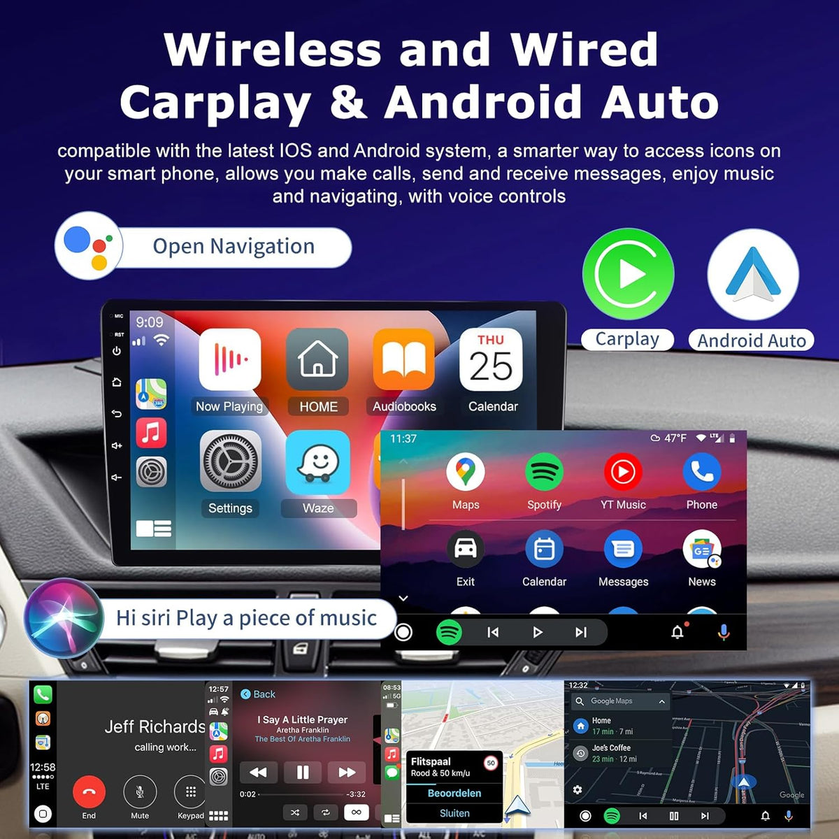 [2+64G] Car Radio for BMW X1 E84 2009-2016 with Wireless CarPlay & Android Auto, 10.1 inch Touchscreen Car Stereo Support WiFi, GPS Navigation, Bluetooth, FM RDS, EQ, Split Screen