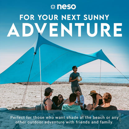 Neso Gigante Beach Tent, 2.5m High, 3.3m x 3.3m (11ft), Reinforced Corners and Cooler Compartment (Colour)