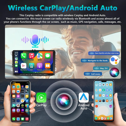 4+64G Android Auto Stereo Auto für VW Golf Tiguan T0uran Passat Polo Seat mit Kabellosem Carplay, Motorsi Touchscreen con GPS Navigation/WiFi/FM/RDS/SWC/Canbus/Bluetooth/EQ