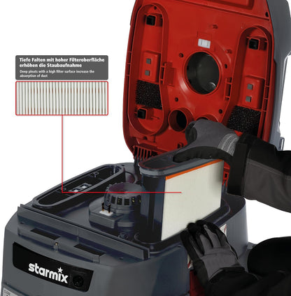 Starmix iPulse L-1635 TOP, nat- en droogzuiger, hoogwaardige industriële stofzuiger (1600 watt, 35 l)
