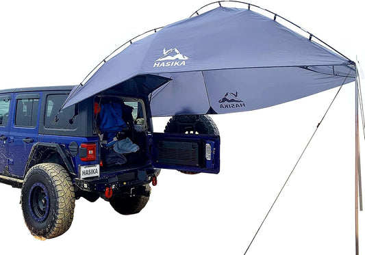 Hasika Awning Camper Trailer Roof Top Family Tent for Beach Camping SUV, MPV, Hatchback en Sedan UV-bescherming Tents voor camping 6 personen van