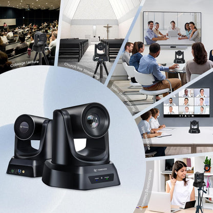 TONGVEO 5,8 GHz draadloze conferentieruimte webcam, kerk live streaming 3X USB 1080P 60fps PTZ-camera voor diensten online conferentie, werkt met zoom, Skype OBS eenvoudig te installeren