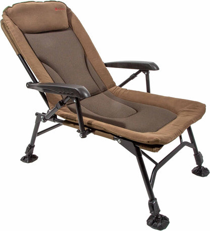 Vissersstoel – Karperstoel – Visstoel – Outdoor Stoel – Recliner Stoel – Verstelbare Rugleuning – Microfleece Bekleding – Extra Stabiel Frame