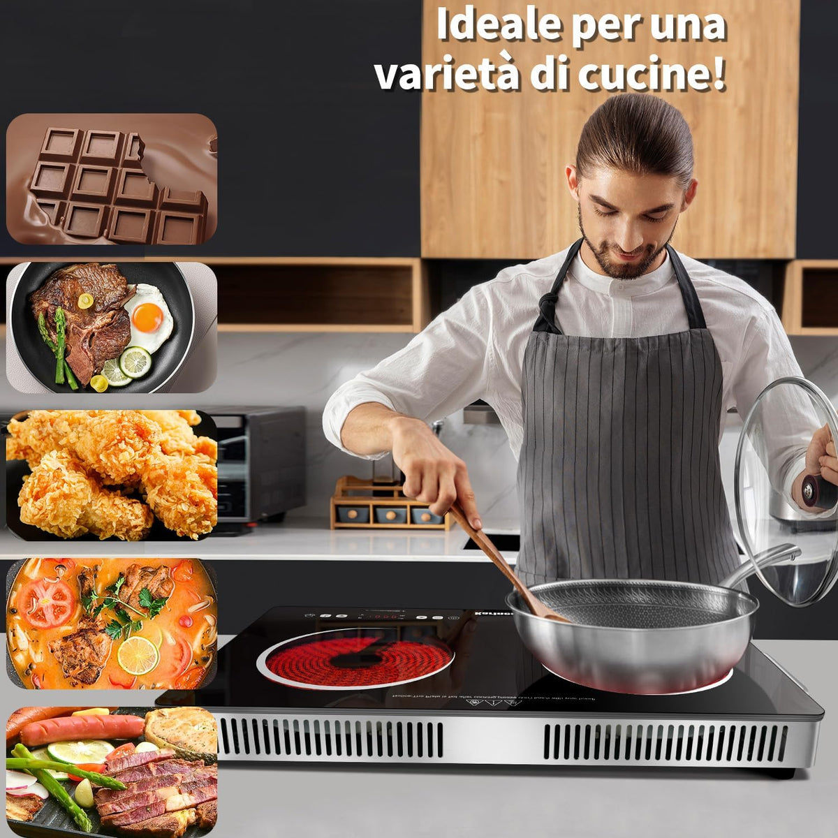 Keramische Kookplaat – Draagbare Kookplaat – Elektrische Kookplaat – Vrijstaande Kookplaat – Dubbele Kookplaat – 2 Platen Met Handvat – 650°C Temperatuur – Timer Met Kinderbeveiliging
