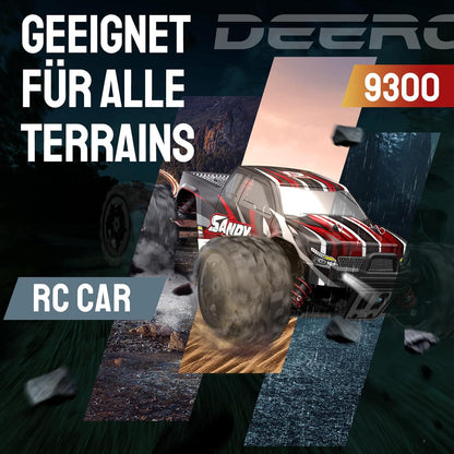 DEERC RC-auto voor kinderen, 1/18 RC-auto 4WD met 40 km/u hoge snelheid, 2 accu's, 2,4 GHz afstandsbediening terreinwagen buiten binnenvoertuig voor jongens en volwassenen