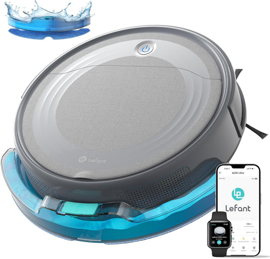 Lefant Robotstofzuiger M310 Ultra, 6000 Pa, ToF-lasernavigatie, nauwkeurige obstakelvermijding, anti-klitten, ideaal voor dierenharen, haar en harde vloeren, bediening via app/Alexa