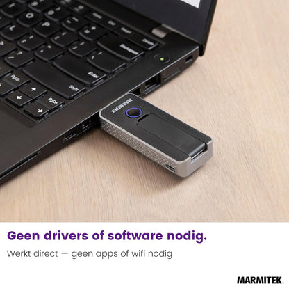 Wireless HDMI Extender Marmitek Stream S2 Pro - Presenteren zonder app - 1080p/60Hz, AirPlay & Miracast, tot 20 zenders - Plug & Play in vergaderruimte - HDMI zender draadloos