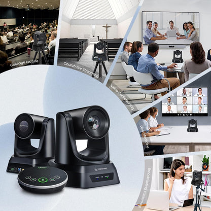 Camerasysteem voor vergaderruimte, draadloos, 5,8 GHz, PTZ-camera 3 x 60 fps met bluetooth-microfoon, bereik van 50 voet, met zoom, Skype, OBS - eenvoudig te installeren en online vergaderingen