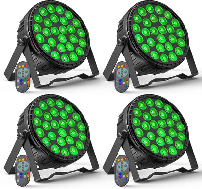 Led Parspot – Led Par Floodlight – Podiumverlichting – Disco Licht – Feestverlichting – 4 Stuks 216W RGBW – DMX512 Met Geluidsgestuurd