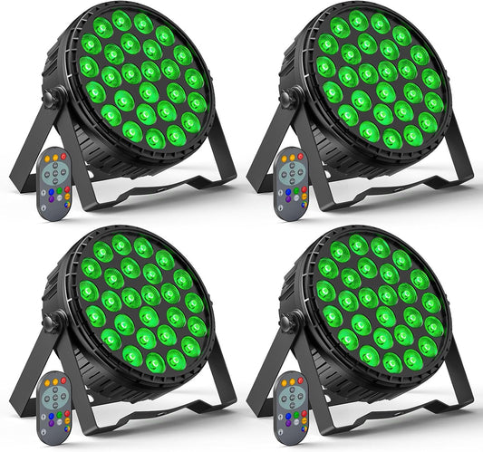 Led Parspot – Led Par Floodlight – Podiumverlichting – Disco Licht – Feestverlichting – 4 Stuks 216W RGBW – DMX512 Met Geluidsgestuurd