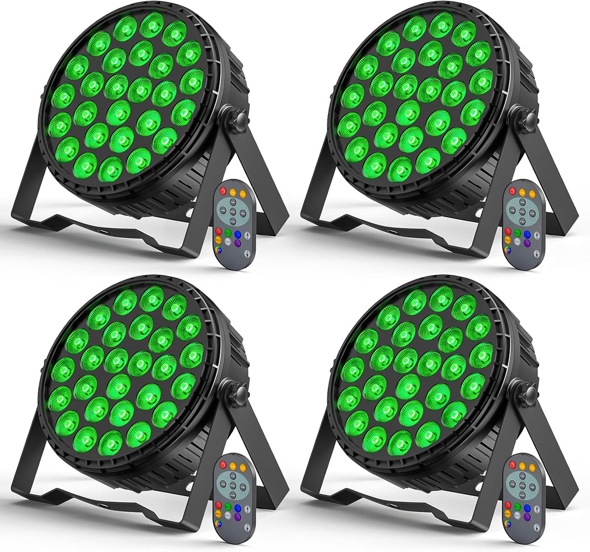 4 stuks 216 W LED Par schijnwerpers, 27 x 8 W RGBW LED Par koplamp podium licht DMX512 discolicht partylicht voor feest, bar, Kerstmis, Halloween, bruiloft