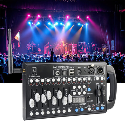 DMX512-console, 2.4 G, 192 kanalen, DMX-controller, programmeerbare podiumverlichting, bedieningspaneel voor podiumverlichting, dj's, bands, bars, clubs, bruiloften enz