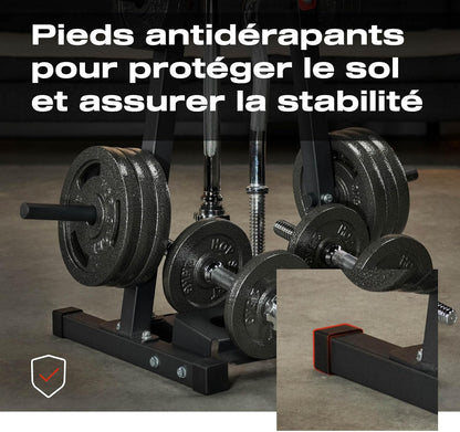 Hop-Sport Weight Plate Stand, Dumbbell Stand for Short Dumbbells for Weights and Bars - QUORE