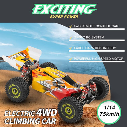Op Afstand Bestuurbare Auto – RC Auto – Terreinwagen – Off Road Crawler – 4WD – 1:14 – 75 Km/U – Borstelloze Motor