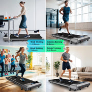 Loopband - Elektrische Loopband - Wandelpad - Wandel-Joggingmachine - met 6.5% Helling - Bluetooth-Verbinding - 2.25 pk - 1-6 km/u - 7-laagse Loopoppervlak - Zwart