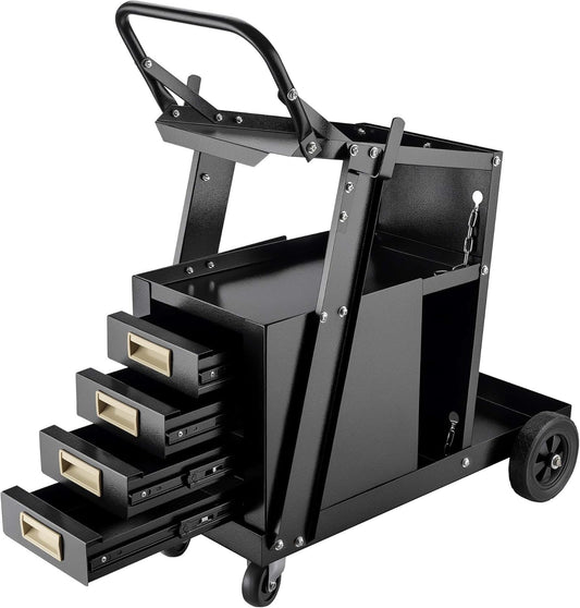 Laswagen Met 4 Schuifladen – Laskar – Werkplaatswagen – Laswagen Voor Lasapparatuur – Wagen Voor Lasmachine En Onderdelen – Staal – 100 Kg Draagvermogen