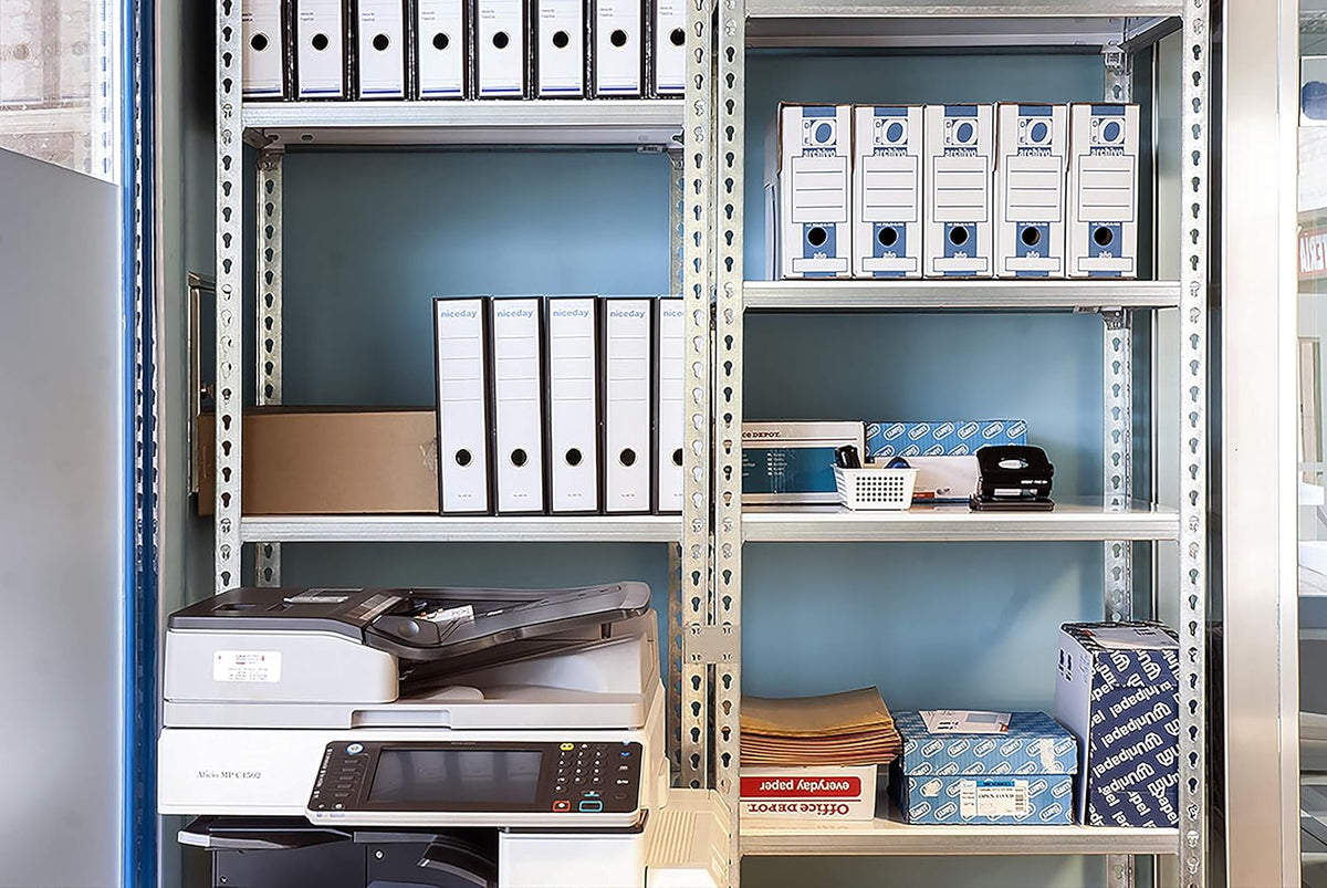 Simon Rack Stellingkast Metaal, 2500x1000x400 mm, Buigpunt 180, 6 Verstelbare Niveaus, Metalen Planken, Robuust Opslagrek voor Garage, Kelder en Werkplaats, Gegalvaniseerd – SimonClick