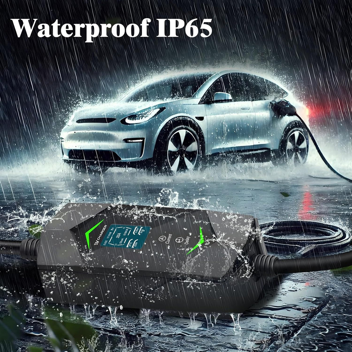 Laadkabel Type 2 – EV Oplaadkabel – Elektrische Auto Kabel – Snellader Kabel – Plug-in Hybride Kabel – 22 kW 3-Fase – Instelbare Stroomsterkte Met Digitaal Display