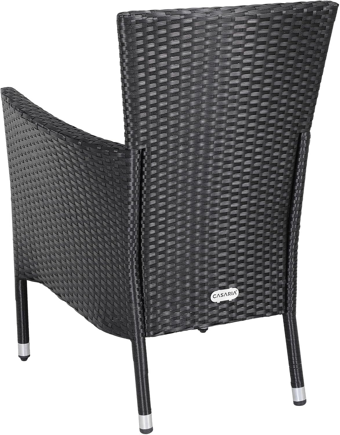 CASARIA Garden Chairs Set Stackable Poly Rattan Weatherproof Stacking Chair Outdoor Adjustable 160kg Load Capacity Garden Patio Balcony Armchair Chair, Mixing: - QUORE