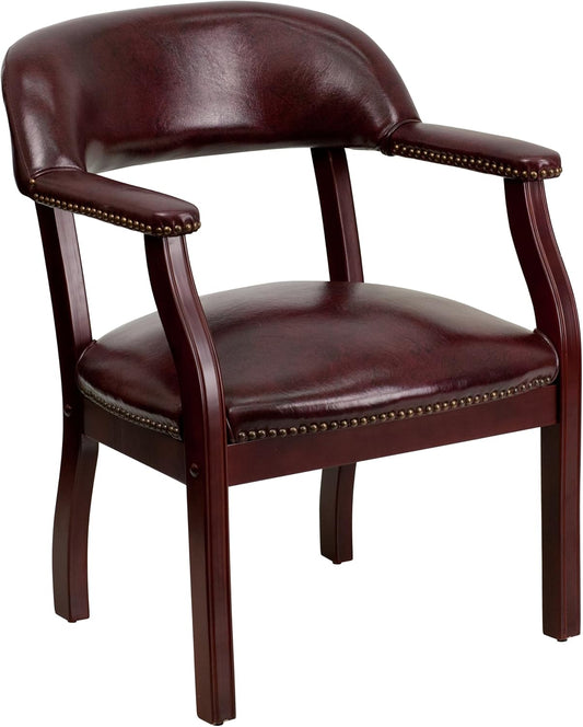 Flash Furniture Diamond Oxblood Luxe conferentiestoel van vinyl met accent nagelbekleding