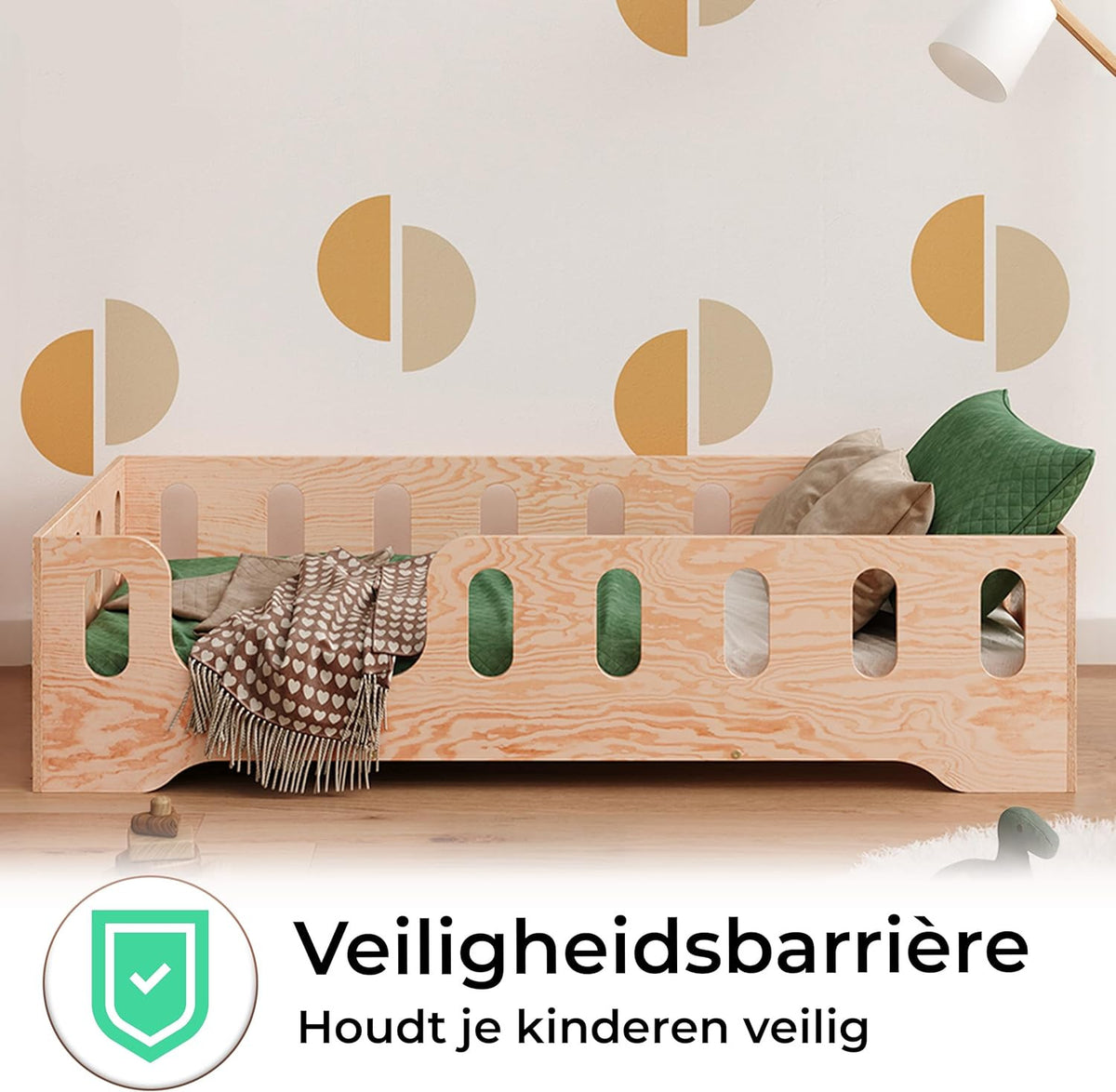 smartwood Children's bed 90 x 190 - Montessori bed made of FSC certified wood, with fall protection and slatted frame, load capacity up to 230 kg - Easy assembly - TILA 2L - QUORE