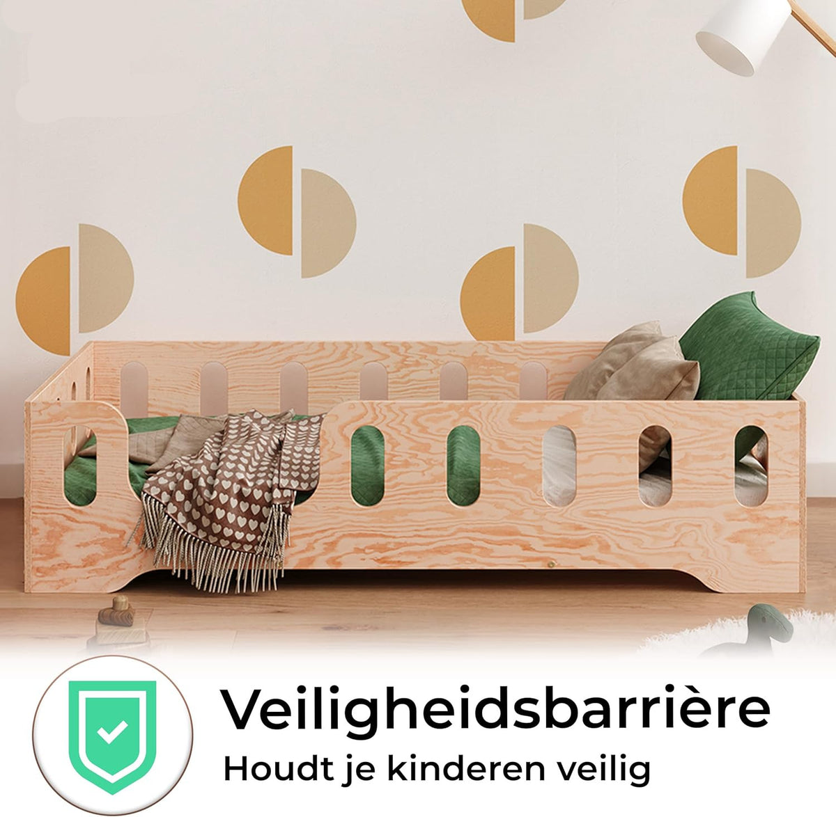 smartwood Children's bed 90 x 200 - Montessori bed made of FSC certified wood, with fall protection and slatted frame, load capacity up to 230 kg - Easy assembly - TILA 2L - QUORE