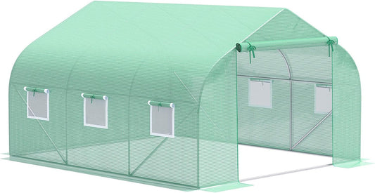 Foliekas – Broeikas – Plantenkas – Tomatenkas – Kweekkas – 350x300x200 cm – Waterdicht & UV-bestendig – Stevig Gegalvaniseerd Staal Frame