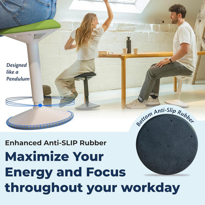 Ergonomische kruk - Bureaustoel - Testwinnaar - 55-80 cm - In hoogte verstelbaar met schommelfunctie - Ergonomische antislip Desk Chair - Office Chair - Groente