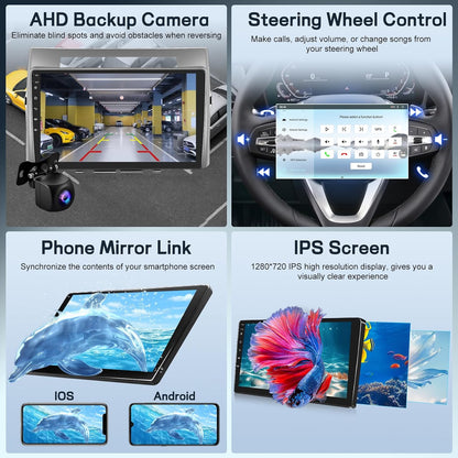 4G+64G 8 Core Qualcomm Car Radio for Toyota Corolla Verso AR10 2004-2009 with Wireless Carplay & Android Auto, 9 Inch Car Stereo with WiFi/GPS/Bluetooth 5.1/FM RDS Radio