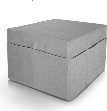 Beautissu Premium XXL Vouwmatras 120x200 cm inkl. Hoes Wasbar – Opvouwbaar Logeermartas Extra Dik 14 cm Traagschuim Matras H3 – Eenvoudig Transport & Hoog Slaapcomfort Opvouwbaar Gastenmatras – Grijs