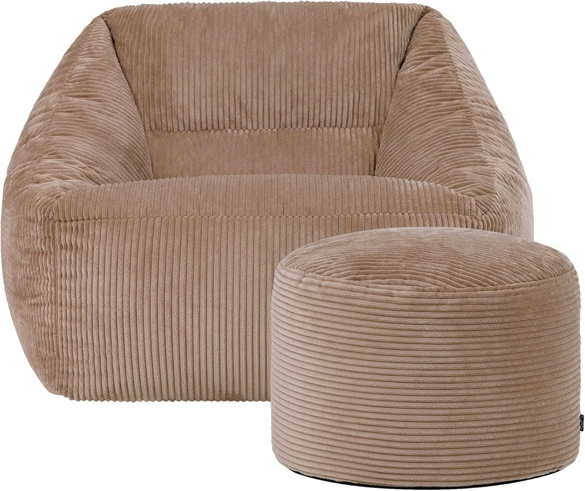 Zitzak – Zitzakstoel – Zitzakfauteuil – Beanbag – Loungezitzak – Corduroy – Groot Formaat – Inclusief Vulling