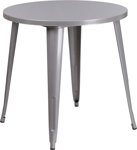 Flash Furniture Ronde binnen-buiten tafel, zilver, 77,47 x 77,47 x 12,7 cm