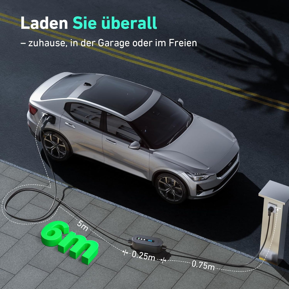 Type 2 Laadkabel – Oplaadkabel Elektrische Auto – EV Laadsnoer – EV Charger Kabel – Schuko Laadkabel – Instelbaar Laadvermogen 3,68 kW – Digitaal Display Met Timer