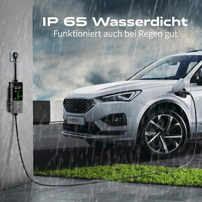 Type 2 oplaadkabel Schuko 3,68 kW | 6-16 A | 5 m, 1-fase EV oplader met bestuurbaar digitaal display, IP65 voor elektrische auto's IEC 62196-2 PHEV