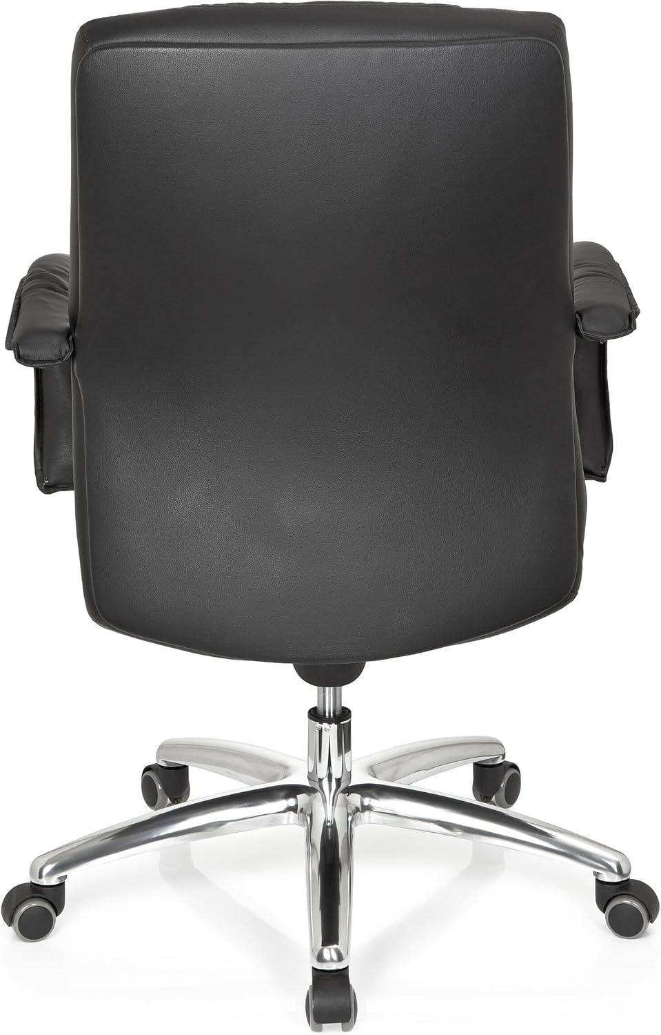 hjh OFFICE 724250 XXL G 100 managersstoel, kunstleer, zwart, bureaustoel, draaistoel gevoerd, lage rugleuning, tot 150 kg belastbaar