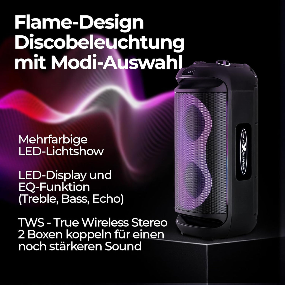 Mobiele Party Speaker Met Microfoon – Bluetooth Speaker – Karaoke Speaker – DJ Speaker – Muziekbox – 500 W – 10 Uur Batterijduur