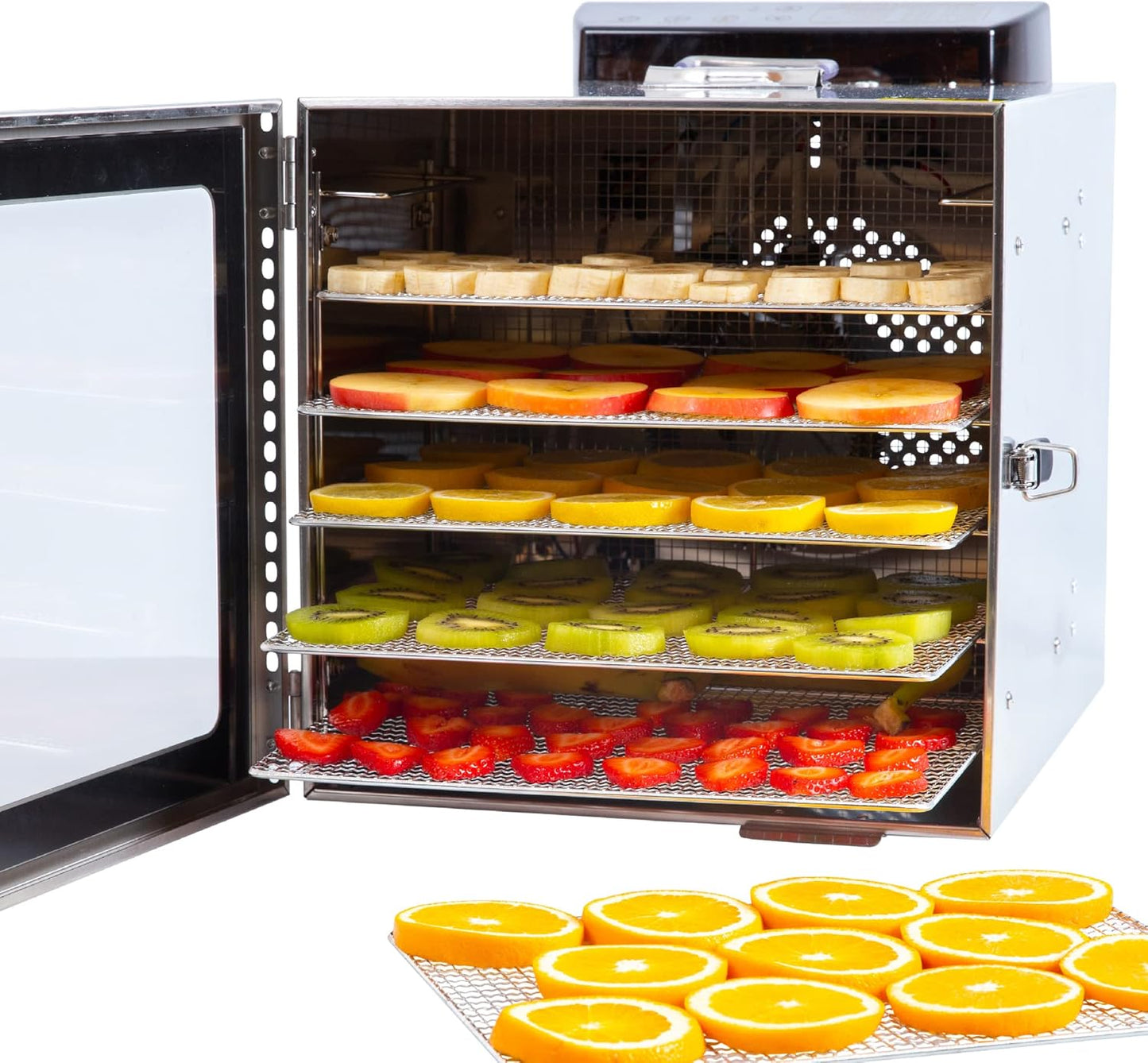 Voedseldroger roestvrij staal VITA5 Nobel S Droogoven • 6 Laags • 24-uurs timer • Temperatuur 30-90°C • 400 Watt • LED-bedieningspaneel • Dehydrator
