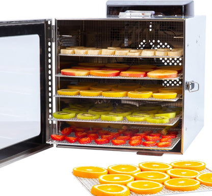 Voedseldroger roestvrij staal VITA5 Nobel S Droogoven • 6 Laags • 24-uurs timer • Temperatuur 30-90°C • 400 Watt • LED-bedieningspaneel • Dehydrator