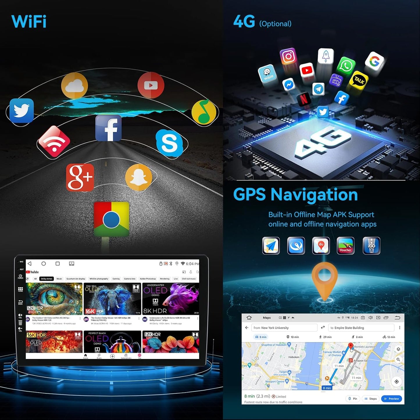 Autoradio VW Tiguan – Multimedia Speler – 2-DIN Navigatiesysteem – Android Auto Radio – DAB+ Audio – 9,7 Inch Touchscreen – Android 14 Quad-Core Processor – Wireless CarPlay & Dual Band WiFi