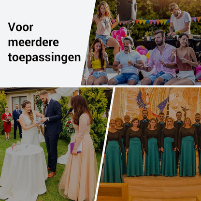 TONOR Draadloze Microfoons Systeem, 4x5 Kanalen Draadloze Handheld Dynamische Mic met Ontvanger, 60M UHF Bereik, Mics met stabiel signaal Transmissie voor Karaoke Zingen Feest Kerk DJ PA Speaker, Rood