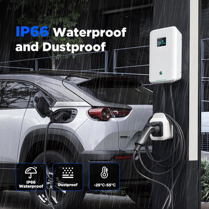 Morec EV laadstation enkelfasige 32A-lader 7,68 kW met een kabelaansluiting en 1,5 m stroomkabel naar de verdeelkast Draagbare snelle wanddoos voor Nissan Toyota BWM Renault Audi Vauxhall Ampera Chevrolet